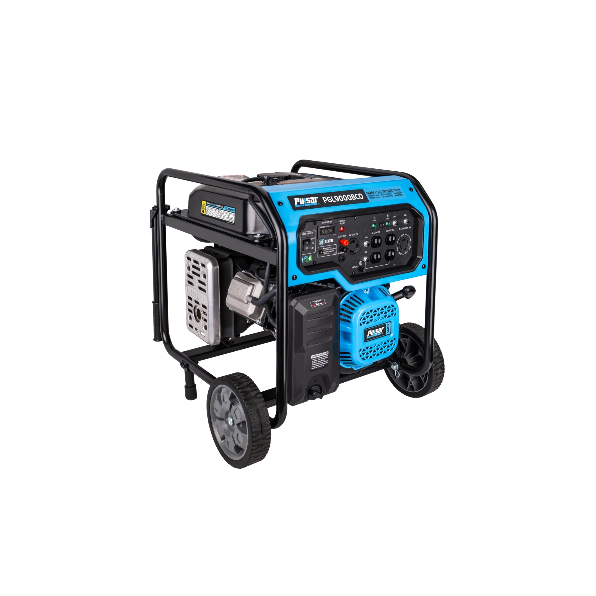 Pulsar 9,000-Watt Dual-Fuel Generator with Electric Start and CO Alert — 120V/240V, Model# PGL9000BCO